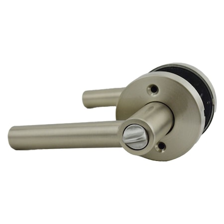 Kwikset Milan Lever with Round Rose Entry Door Lock SmartKey with 6AL Latch, RCS Strike Satin Nickel Finish 740MILRDT-15S